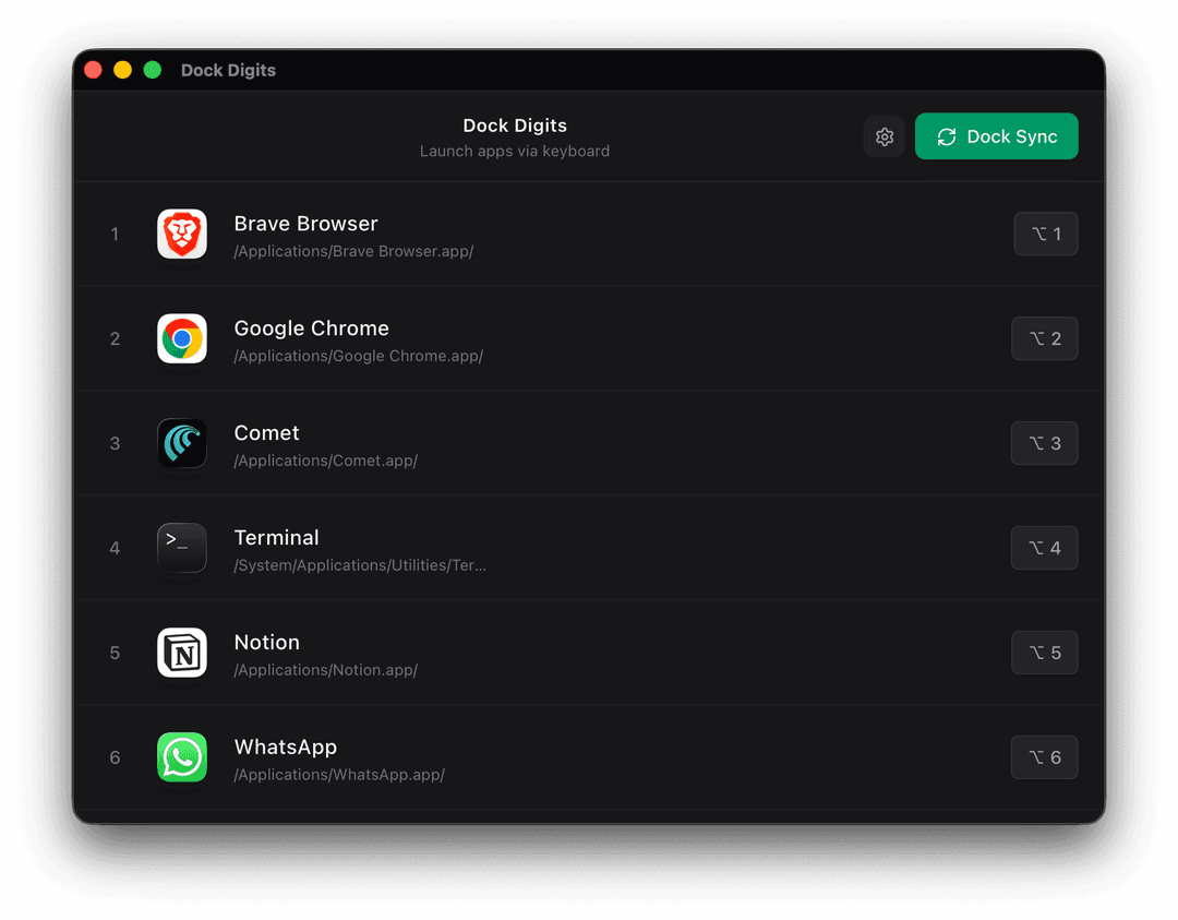 Dock Digits